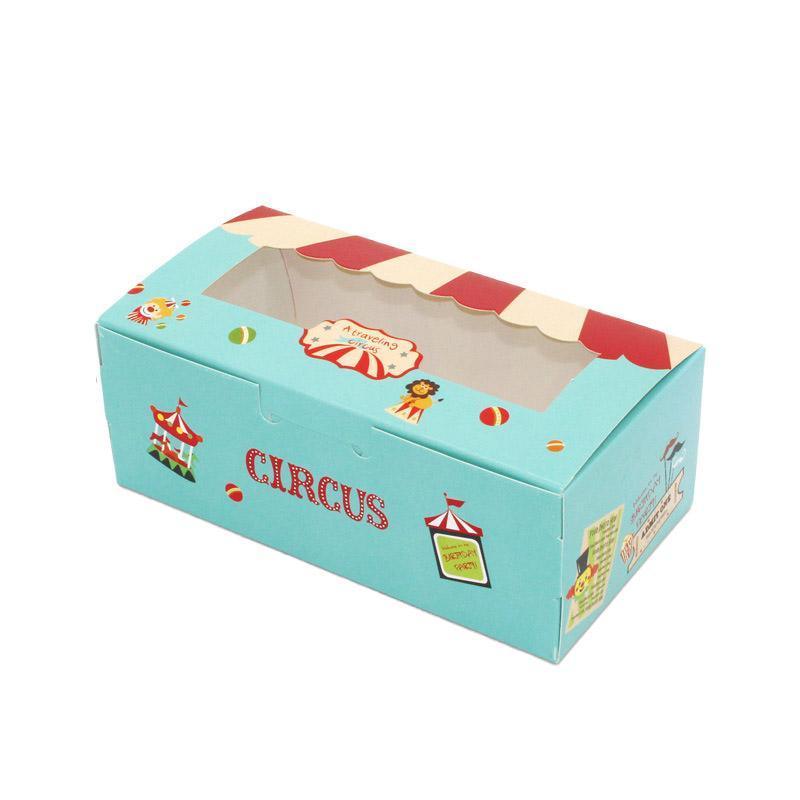 50PCS Set of 2 Premium Cake Packaging Boxes Clear Window Food Grade Cardboard - Swan-50pcs