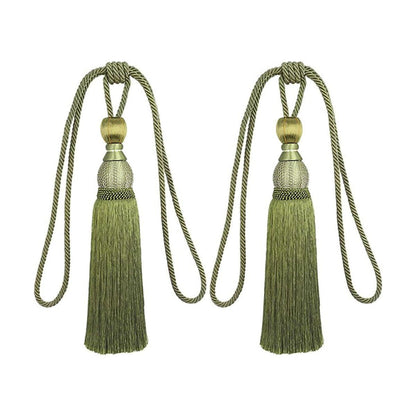 1pair Curtain Tiebacks Hanging Balls Tassel Rope Decorative Curtain Holders - Purple