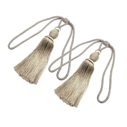 1pair Curtain Tiebacks Hanging Balls Tassel Rope Decorative Curtain Holders - Purplish Red