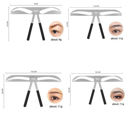 Brow Stencil Shaper Tattoo Eyebrow Kit Ruler 3D Balance Template Makeup Tool Au - #2 Classic Eyebrow