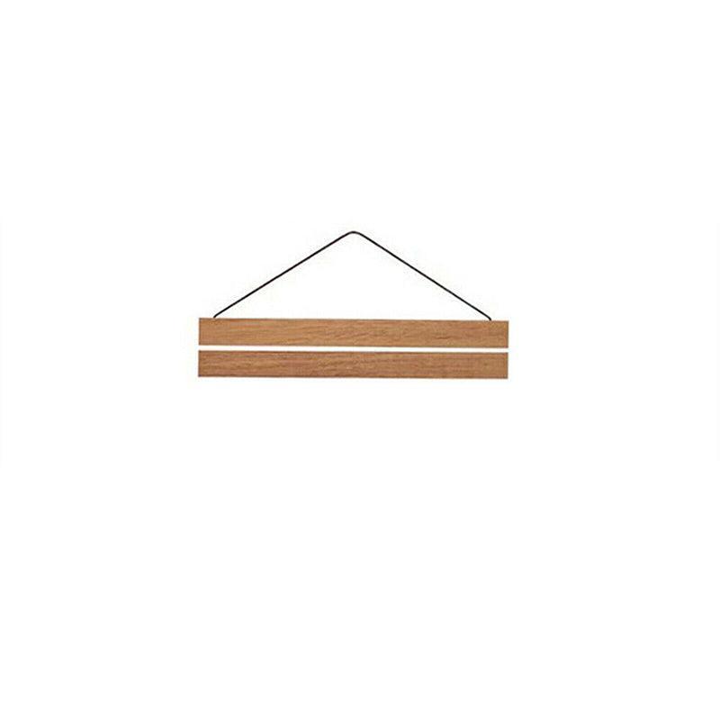 Teak Wooden Poster Frame 31–61cm Wall Art Scroll Hanger Picture Frame Clamp Holder - 51CM