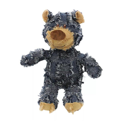 Puppy Squeaky Plush Toy Small Dog Chew Soft Bear Pet Companion - Blue-22cm