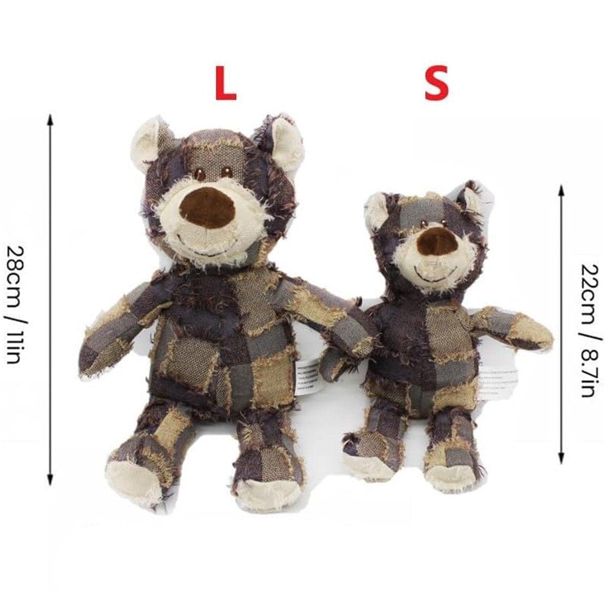 Puppy Squeaky Plush Toy Small Dog Chew Soft Bear Pet Companion - Purple-28cm