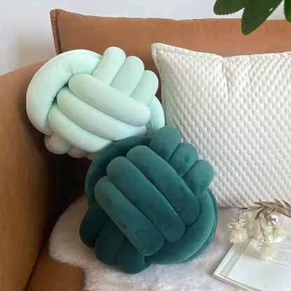 Three-Strand Braided Round Pillow Sofa Cushion Decorative Pillow for Living Room - Dark Blue