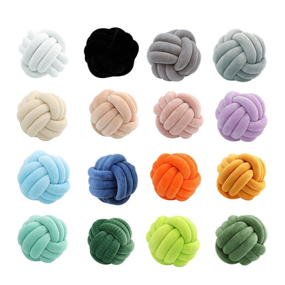 Three-Strand Braided Round Pillow Sofa Cushion Decorative Pillow for Living Room - Pink