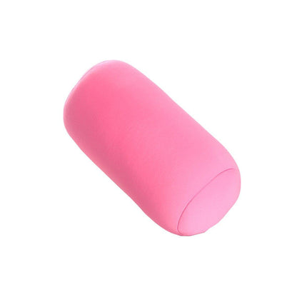 Solid Color Cylindrical Foam Particle Pillow Multi-Functional Neck Waist Support - Black