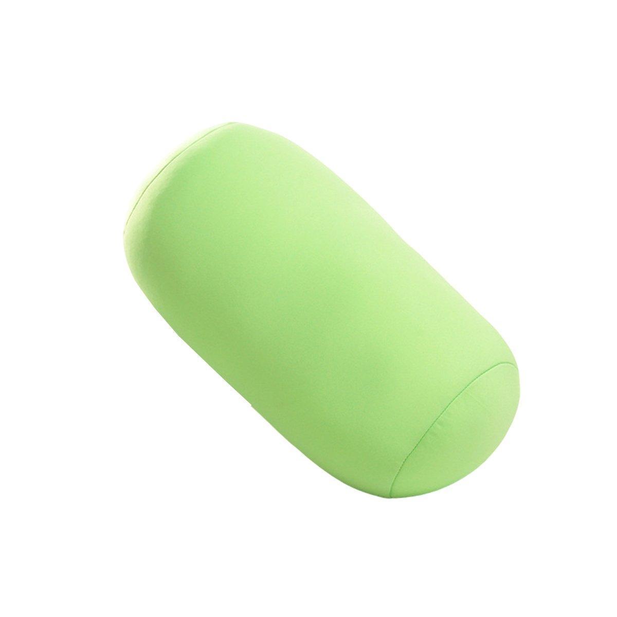 Solid Color Cylindrical Foam Particle Pillow Multi-Functional Neck Waist Support - Black