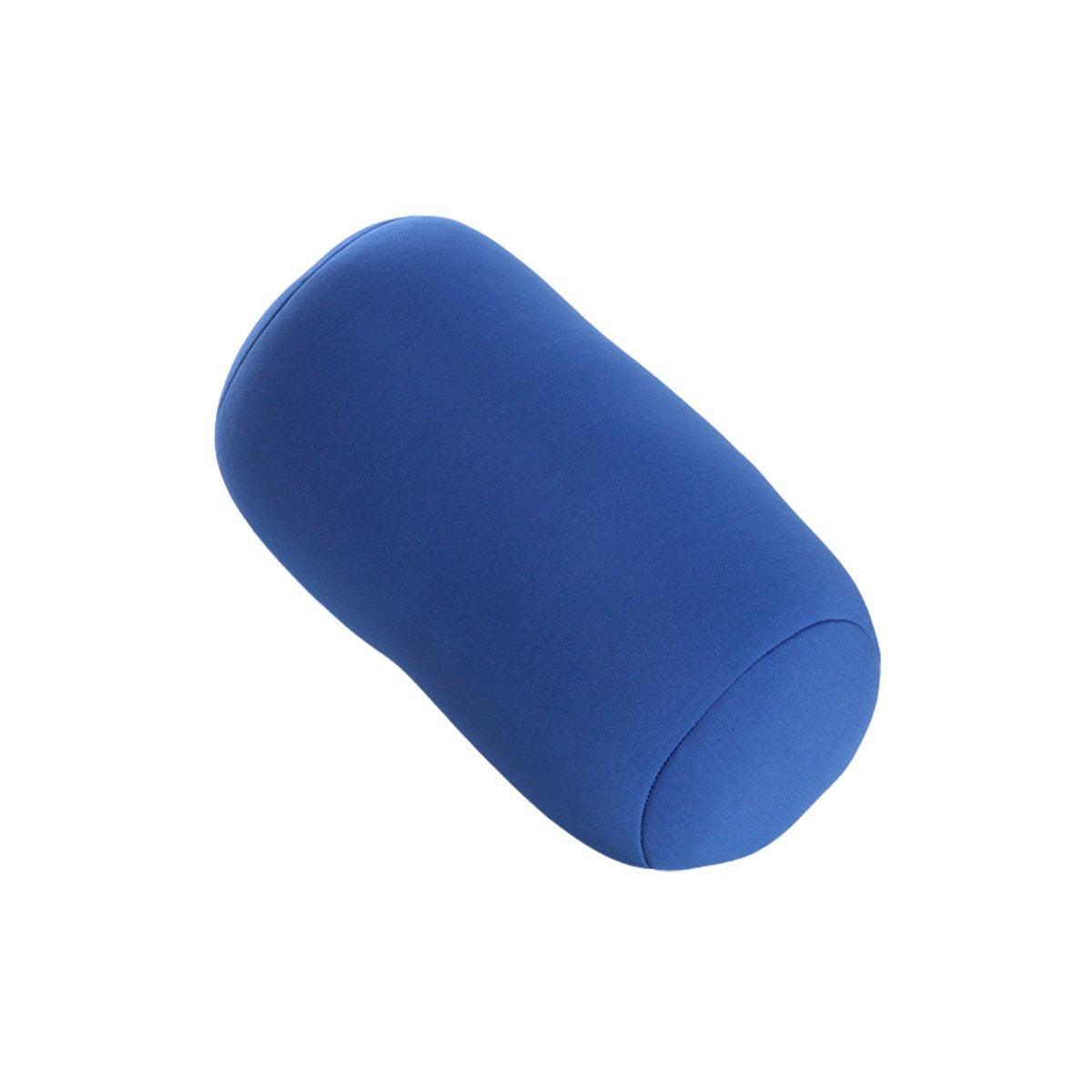 Solid Color Cylindrical Foam Particle Pillow Multi-Functional Neck Waist Support - Grey