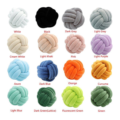 Three-Strand Braided Round Pillow Sofa Cushion Decorative Pillow for Living Room - Light Khaki