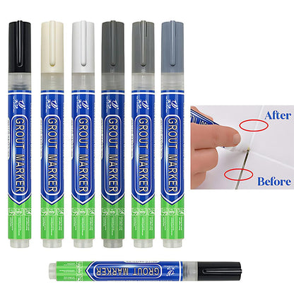 6Colours Tile Repair Pen Styling Wall Gap Grout Refresher Marker Bathroom - Black