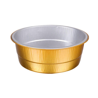 50PCS Thickened Round Aluminum Foil Containers with Plastic Lids - 1130ml