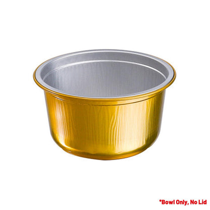 50PCS Thickened Round Aluminum Foil Containers with Plastic Lids - 1130ml