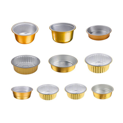 50PCS Thickened Round Aluminum Foil Containers with Plastic Lids - 520ml