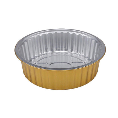 50PCS Thickened Round Aluminum Foil Containers with Plastic Lids - 520ml