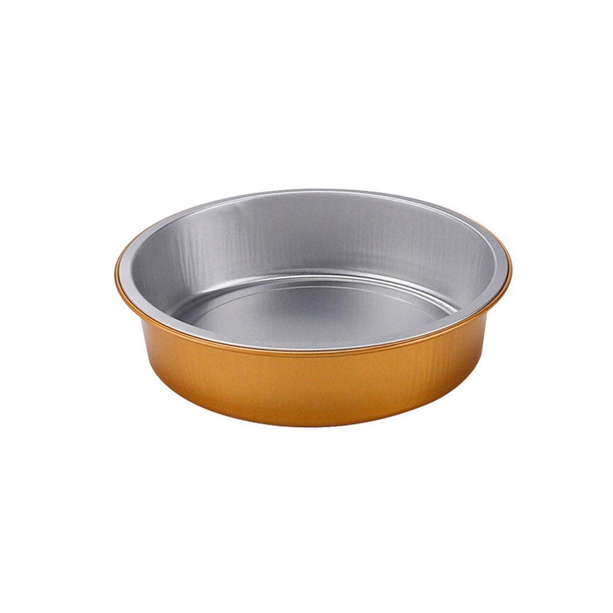 50PCS Thickened Round Aluminum Foil Containers with Plastic Lids - 520ml
