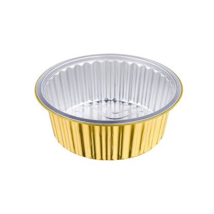 50PCS Thickened Round Aluminum Foil Containers with Plastic Lids - 620ml