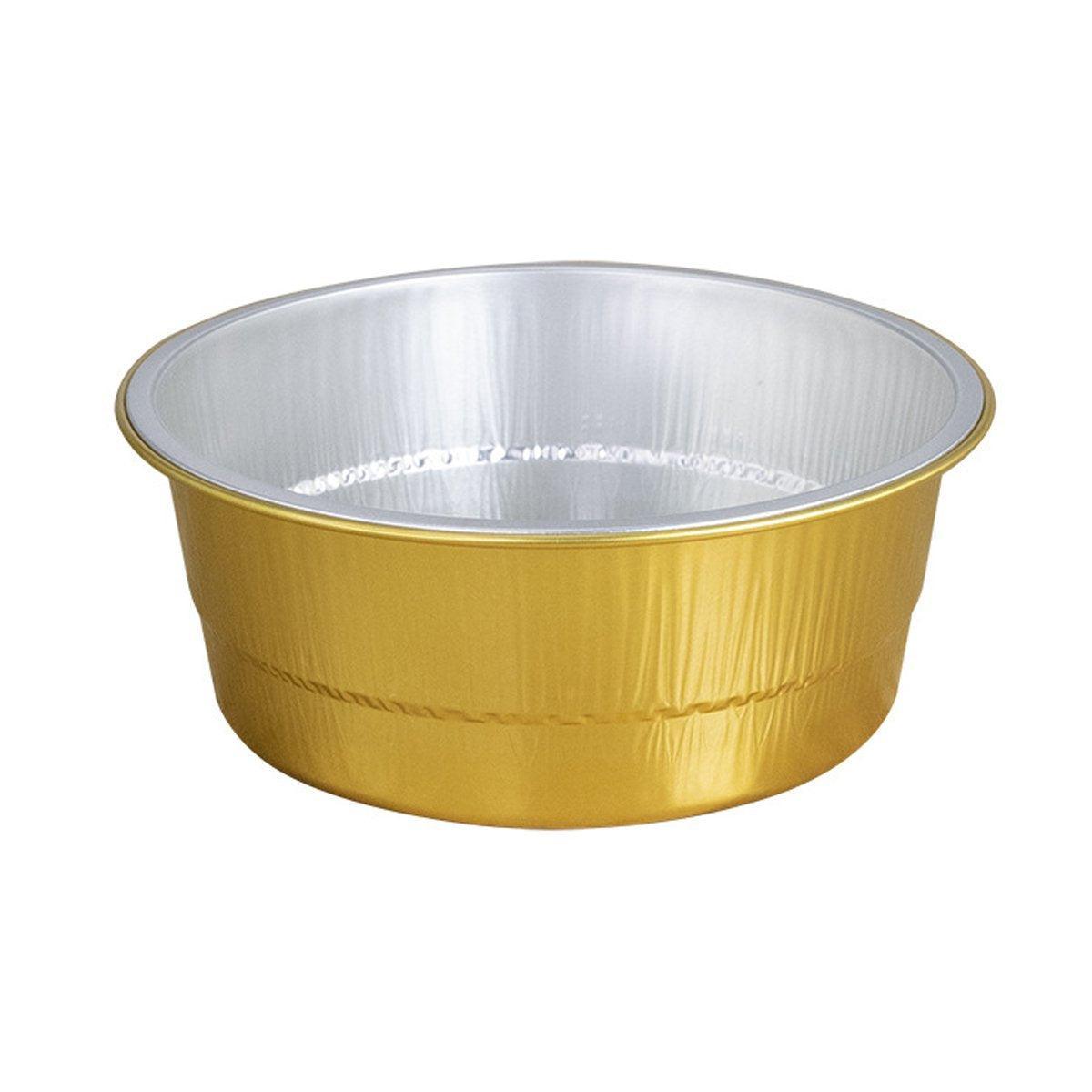50PCS Thickened Round Aluminum Foil Containers with Plastic Lids - 620ml