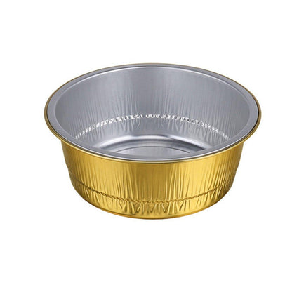 50PCS Thickened Round Aluminum Foil Containers with Plastic Lids - 620ml