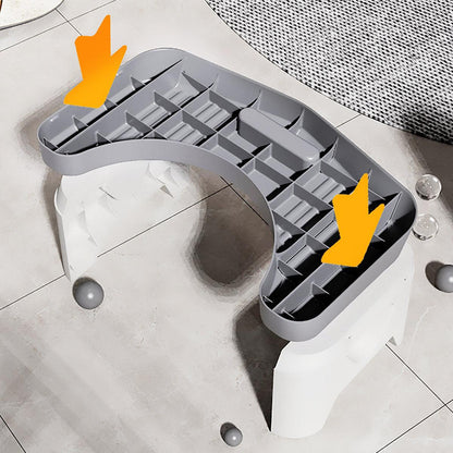 Thickened Toilet Squatting Stool Bathroom Footstool Household Restroom Pad - White