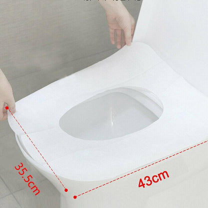 50Pcs Toilet Seat Paper Covers Disposable Sanitary Travel Biodegradable Hygienic