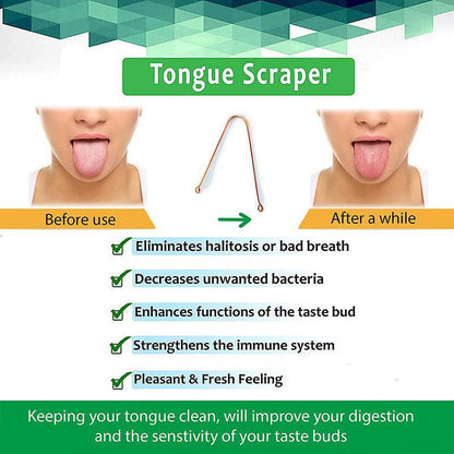 Pure Copper Tongue Scraper Cleaner Thick 12Gm Ayurvedic Dental Hygiene Oral Care - 1PC