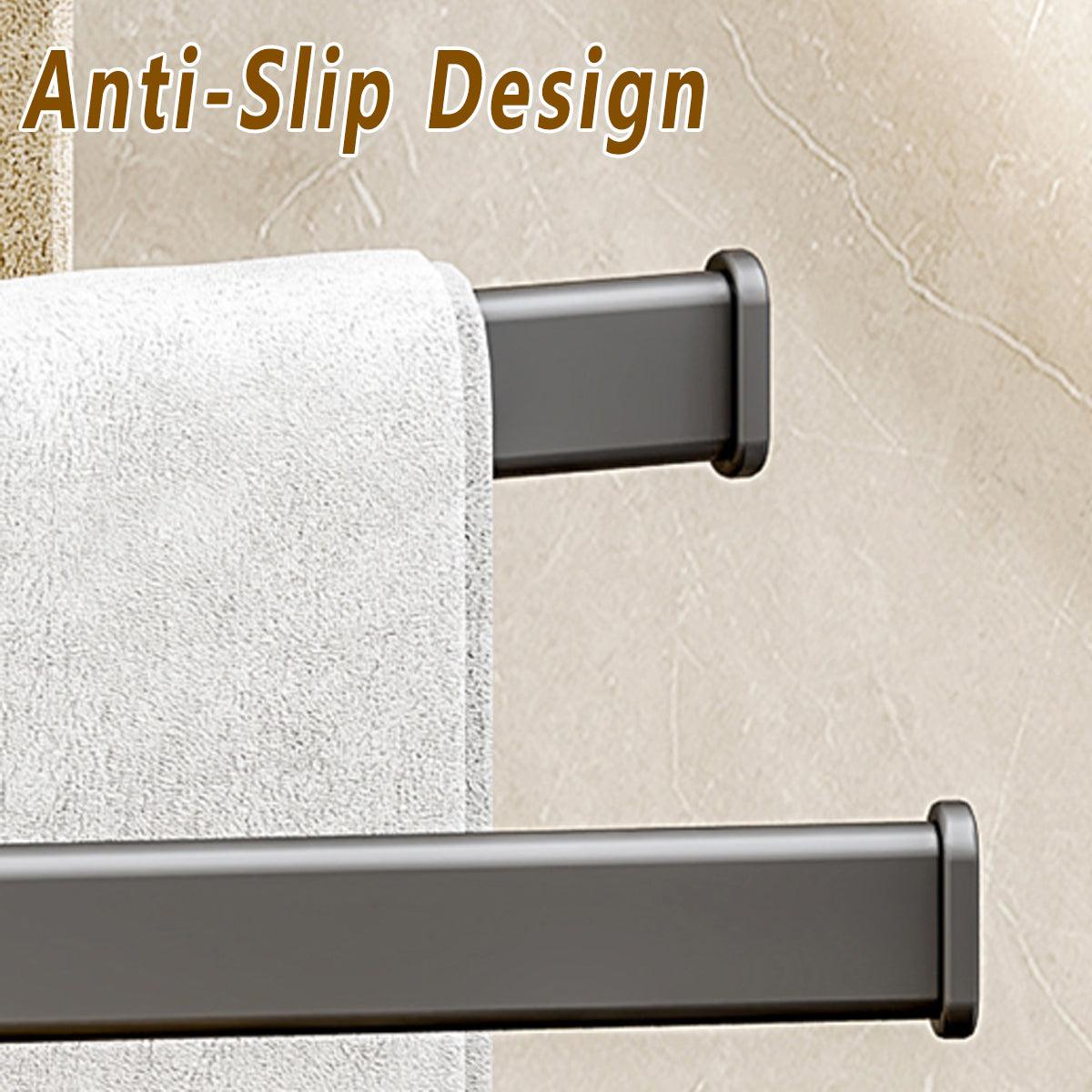 Rotating Towel Rack Wall Mounted Bathroom Shelf Multi Rod Swivel Towel Holder