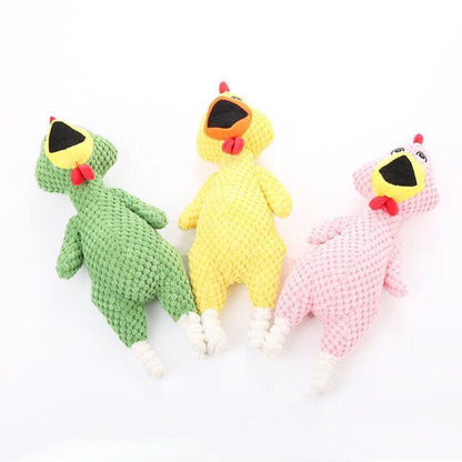 Squeaky Dog Toys Puppy Pet Chew Rope Squeaker Crinkle Rope Plush Toy Teething Au - Brown Dog