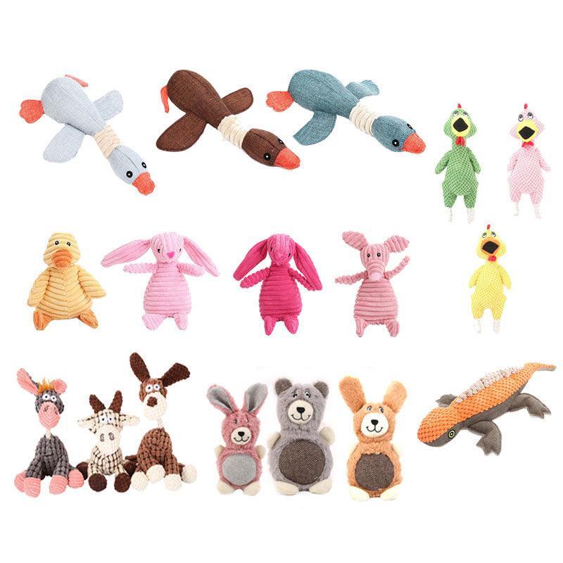Squeaky Dog Toys Puppy Pet Chew Rope Squeaker Crinkle Rope Plush Toy Teething Au - Brown Goose