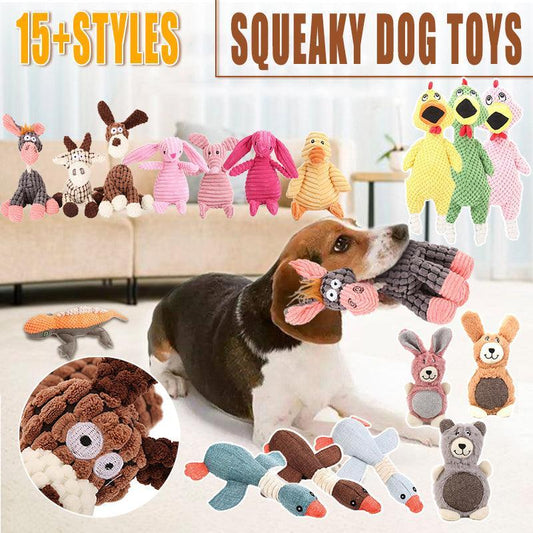 Squeaky Dog Toys Puppy Pet Chew Rope Squeaker Crinkle Rope Plush Toy Teething Au - Brown Donkey