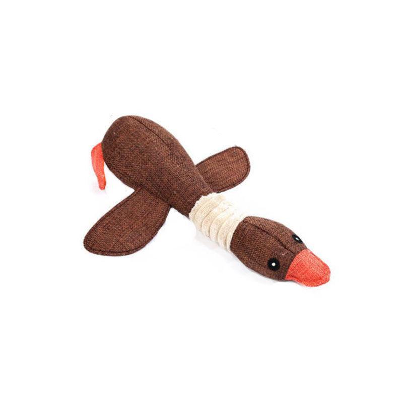 Squeaky Dog Toys Puppy Pet Chew Rope Squeaker Crinkle Rope Plush Toy Teething Au - Brown Donkey