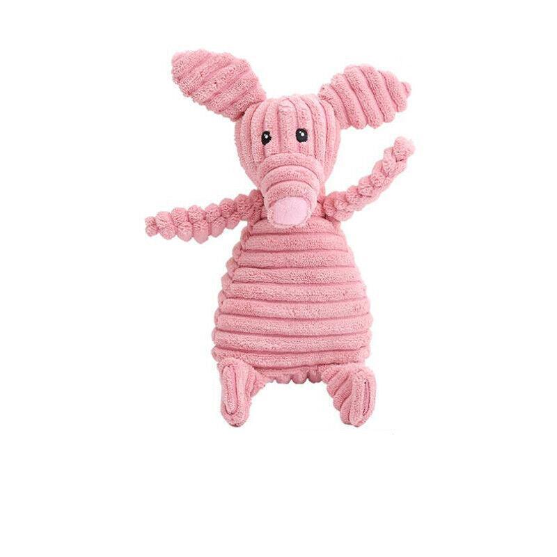Squeaky Dog Toys Puppy Pet Chew Rope Squeaker Crinkle Rope Plush Toy Teething Au - Brown Donkey