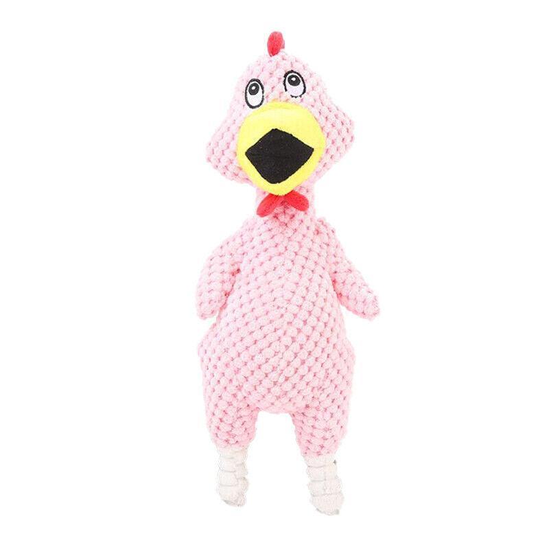Squeaky Dog Toys Puppy Pet Chew Rope Squeaker Crinkle Rope Plush Toy Teething Au - Green Chicken
