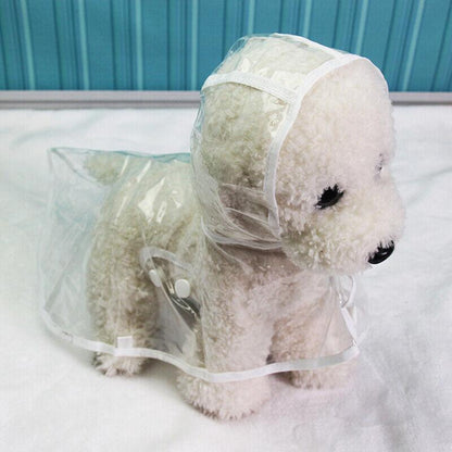 Puppy Waterproof Pet Dog Raincoat Jacket Clothes Vest Rain Coat Outdoor Hoodies White - S