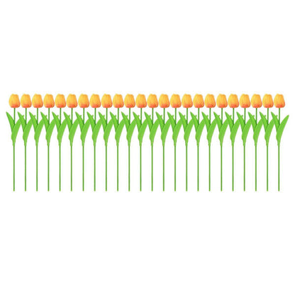 20PCS Real Touch Artificial Tulip Bouquet Fake Flowers for Home Wedding Decor - Yellow
