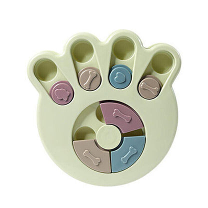 Dog Treat Dispenser Food Puzzle Toy Interactive Training Feeder Pet Supply Bowl - Hexagon-Blue