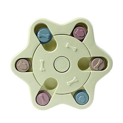 Dog Treat Dispenser Food Puzzle Toy Interactive Training Feeder Pet Supply Bowl - Hexagon-Pink