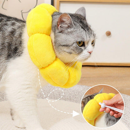 Sunflower Elizabeth Collar for Cats and Dogs Anti Licking Sterilization Headgear - L