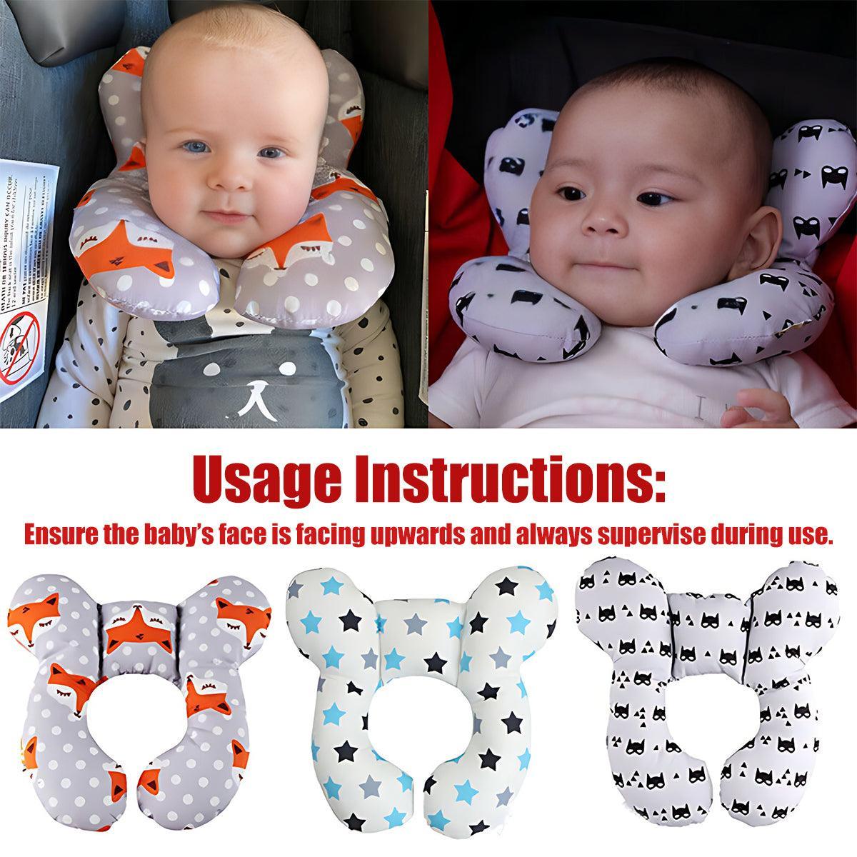 Baby Soft U-Shaped Auto Car Seat Stroller Head Neck Support Pillow Cushion Au - Cloud