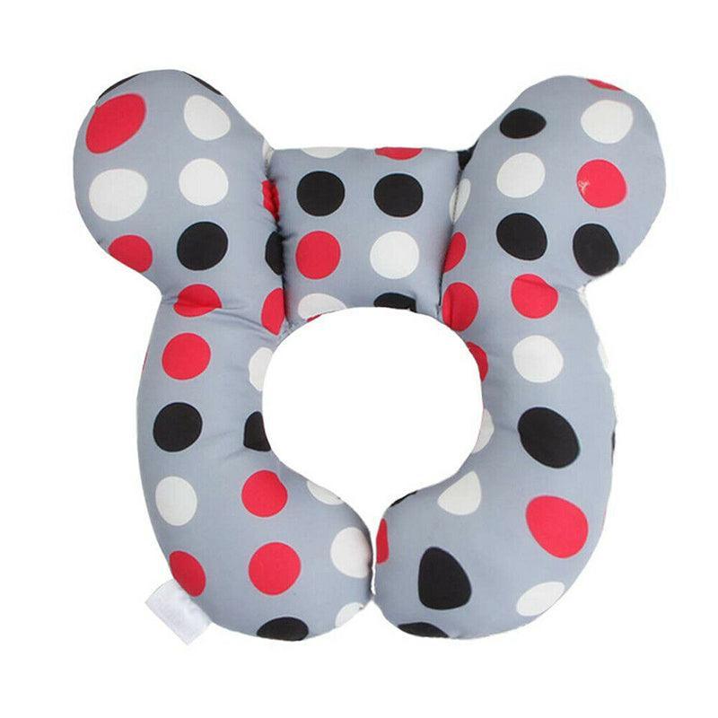 Baby Soft U-Shaped Auto Car Seat Stroller Head Neck Support Pillow Cushion Au - Black and White Dots