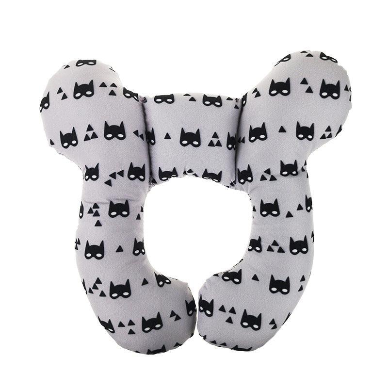 Baby Soft U-Shaped Auto Car Seat Stroller Head Neck Support Pillow Cushion Au - Black and White Dots