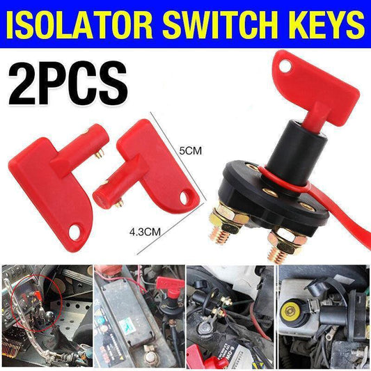2Pcs Battery Car Off Spare Switch Universal Key Cut Power Isolator Kill Au Stock