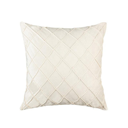 Velvet Cushion Cover Pleated Checked Plaid Plush Decorative Lounge Cushion Cover - Pink