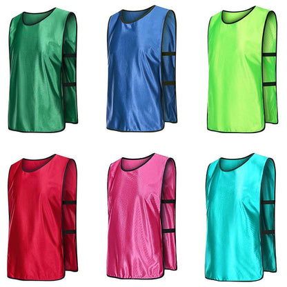 6X Sports Training Bibs Soccer Vests Group Team Bibs Basketball Cricket Football - Dark Blue-M