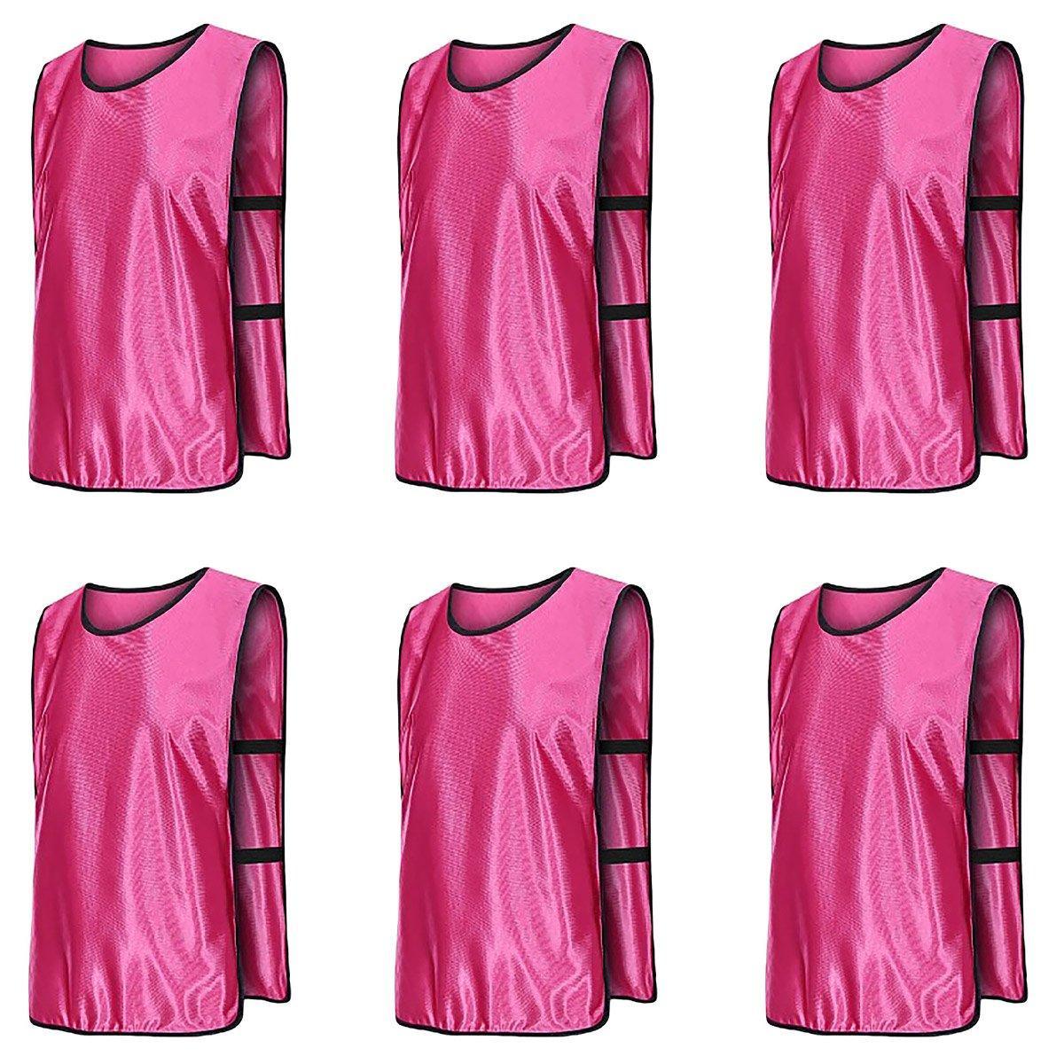 6X Sports Training Bibs Soccer Vests Group Team Bibs Basketball Cricket Football - Lake Blue-M
