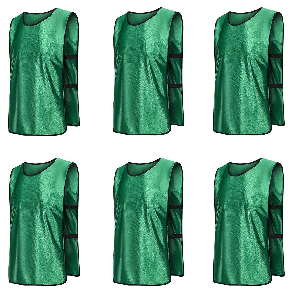 6X Sports Training Bibs Soccer Vests Group Team Bibs Basketball Cricket Football - Dark Blue-S
