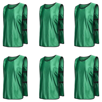 6X Sports Training Bibs Soccer Vests Group Team Bibs Basketball Cricket Football - Dark Blue-S