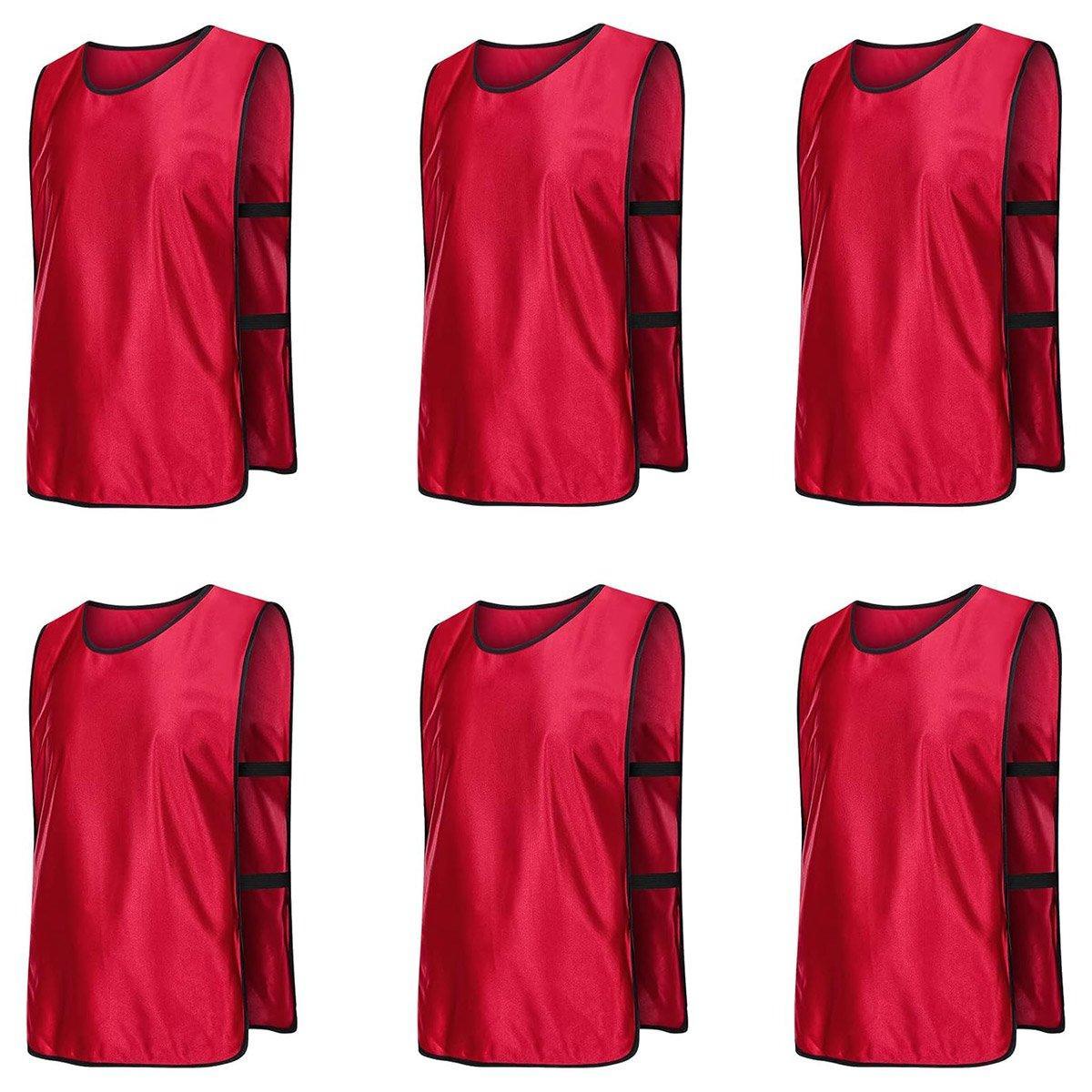 6X Sports Training Bibs Soccer Vests Group Team Bibs Basketball Cricket Football - Lake Blue-S