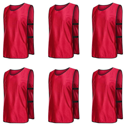 6X Sports Training Bibs Soccer Vests Group Team Bibs Basketball Cricket Football - Pink-S