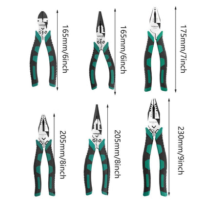 Labor-Saving Multi-Functional Tiger Pliers Flat Needle-Nose Diagonal Wire Pliers - Diagonal cutting pliers-6inch