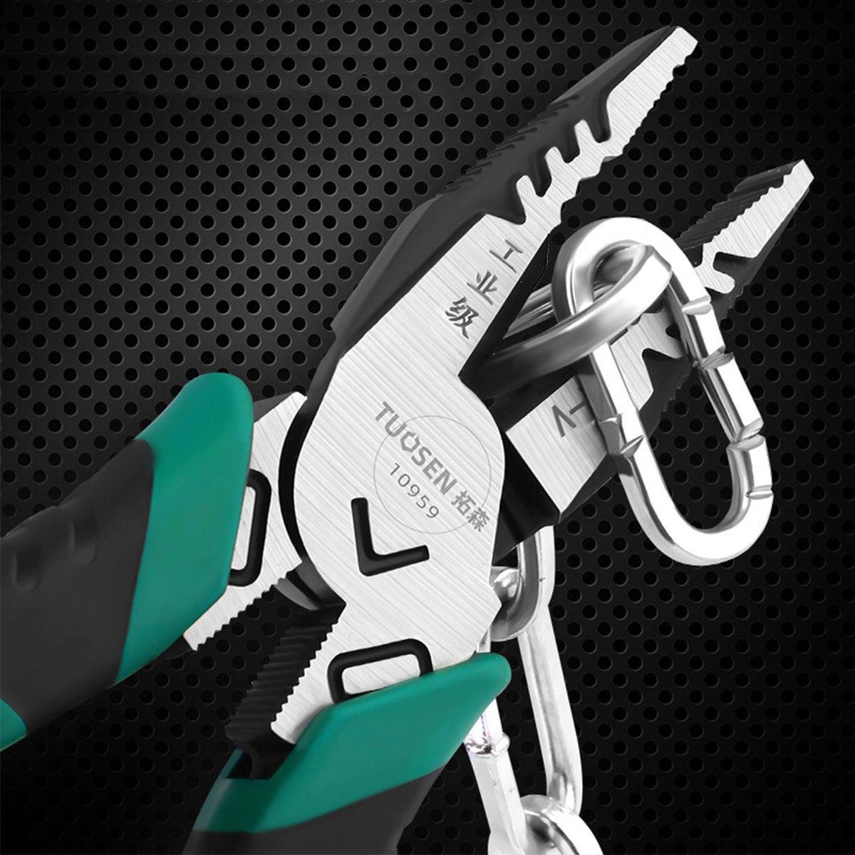 Labor-Saving Multi-Functional Tiger Pliers Flat Needle-Nose Diagonal Wire Pliers - Diagonal cutting pliers-6inch